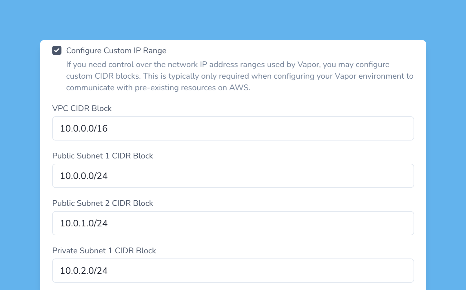Vapor: Introducing Custom IP Ranges